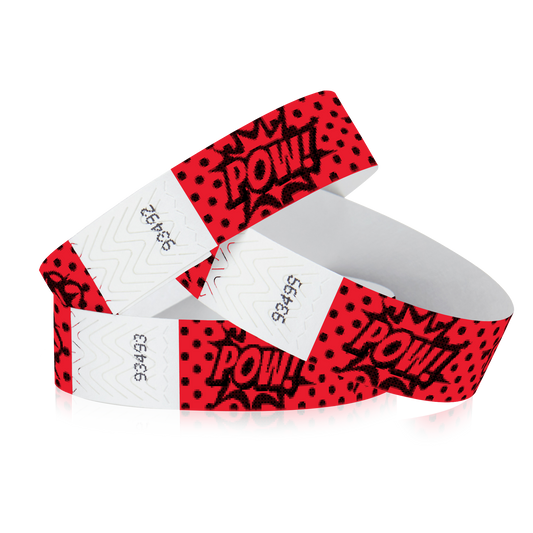 3/4" Tyvek Superhero Comic Wristbands