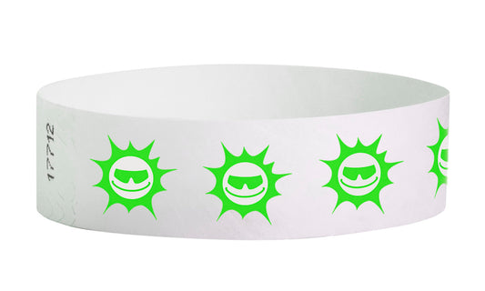 3/4" Tyvek Green Suns Wristbands