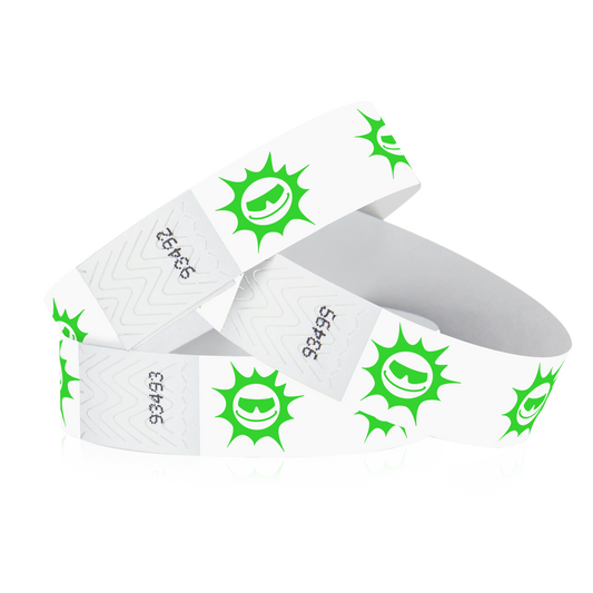 3/4" Tyvek Green Suns Wristbands