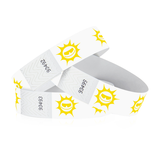 3/4" Tyvek Yellow Suns Wristbands