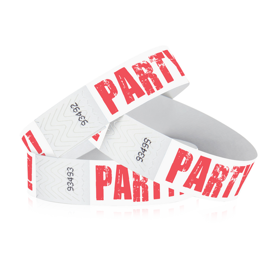 3/4" Tyvek Red Party Wristbands