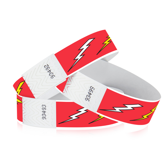 3/4" Tyvek Lightning Bolts Wristbands