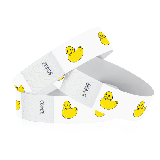 3/4" Tyvek Rubber Duckies Wristbands