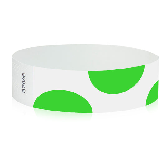 3/4" Tyvek Green Half Circles Wristbands