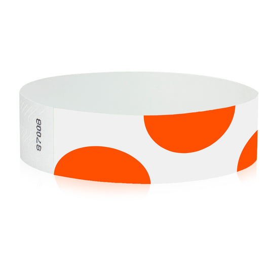 3/4" Tyvek Orange Half Circles Wristbands