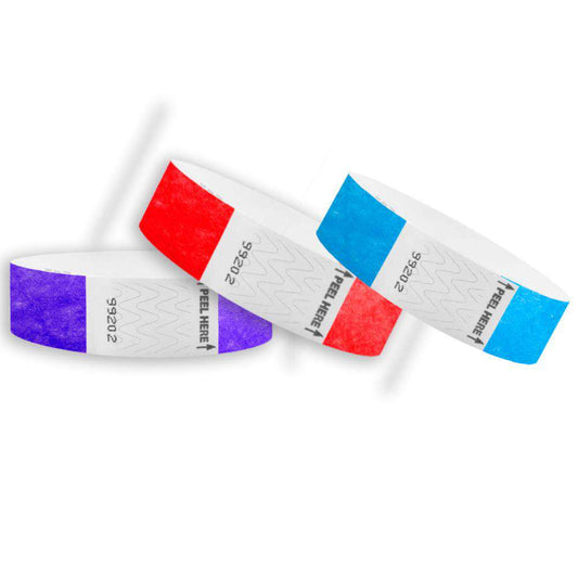 1" Tyvek Paper Wristband Tabless Solid Colors